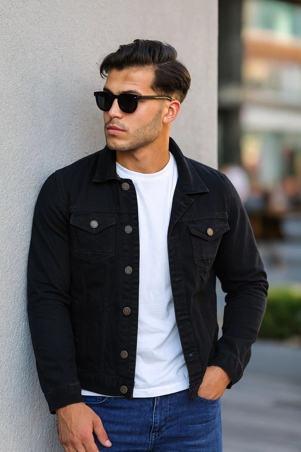 comstar  Erkek A Kalite Slim Fit Denim Kot Ceket - Görsel 4