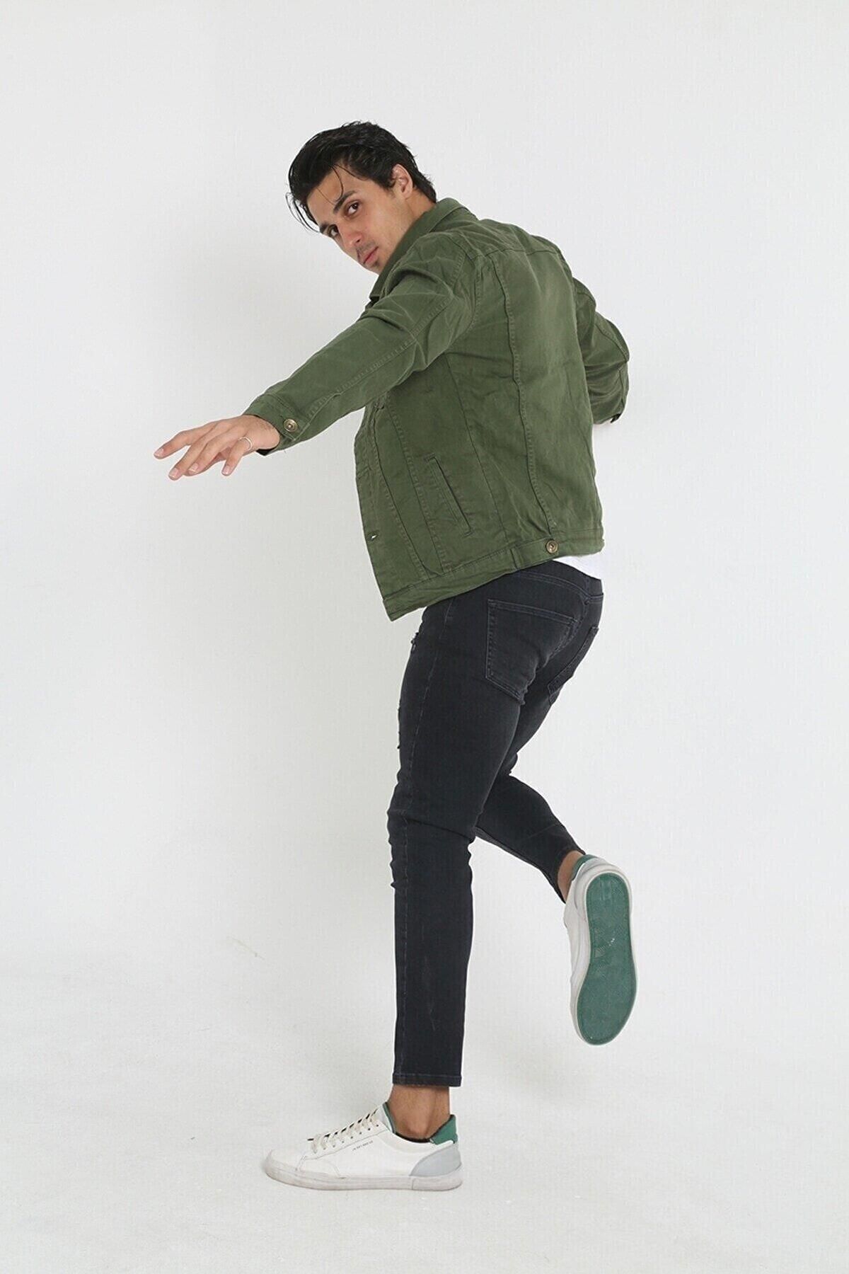 comstar Erkek A Kalite Slim Fit Denim Kot Ceket görsel 7