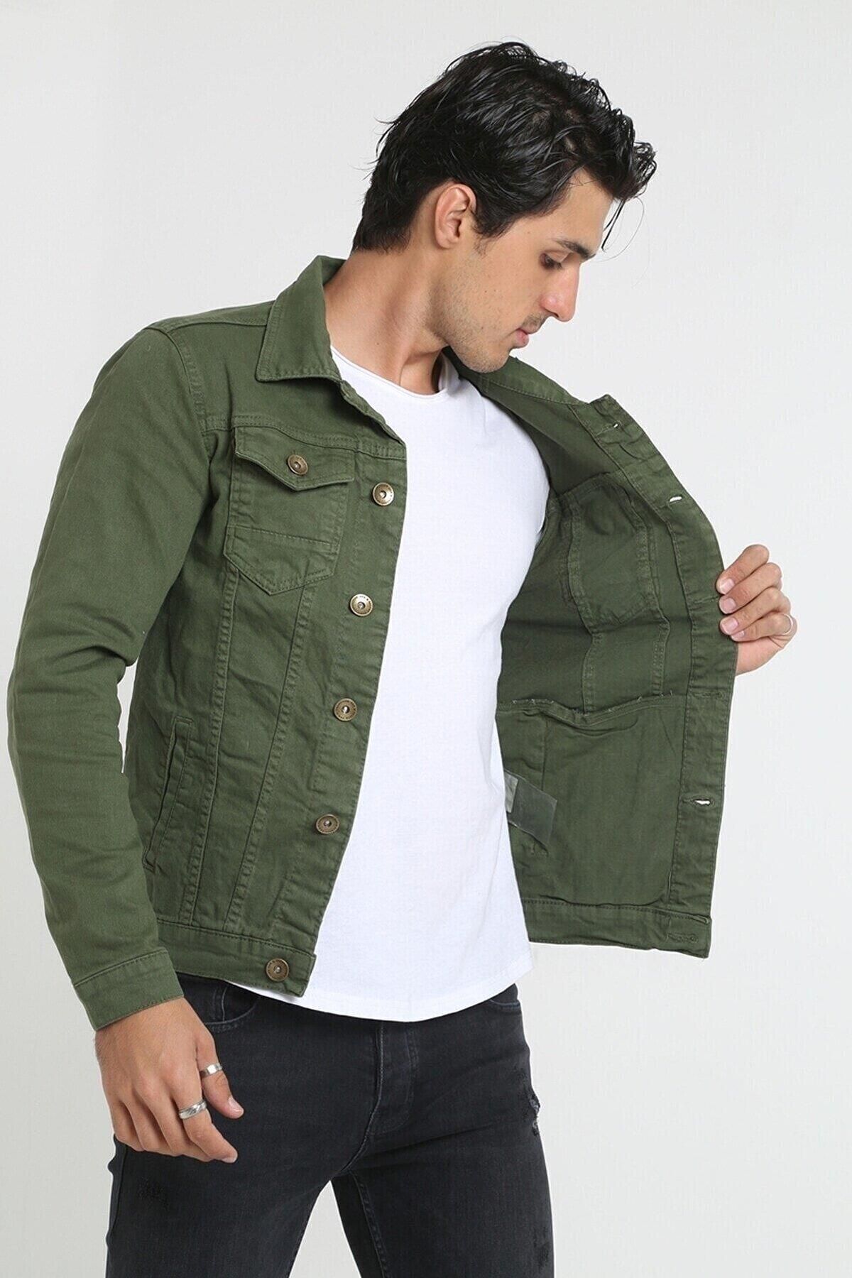comstar Erkek A Kalite Slim Fit Denim Kot Ceket görsel 2