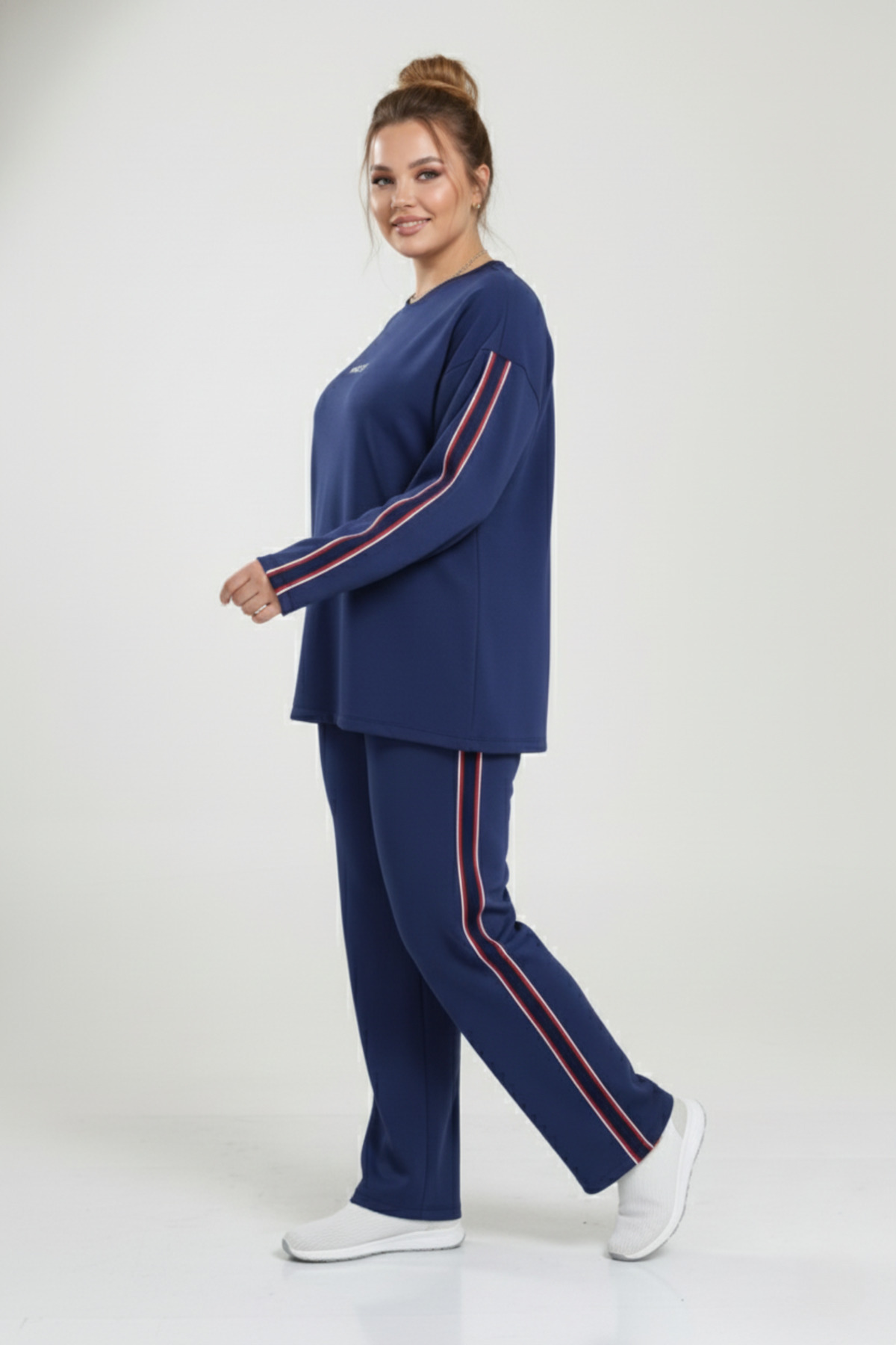 Talvien OŞHO MODAL KUMAŞ TAKIM Şerit ve baskı detaylı M 6XL Battal RAHAT KALIP