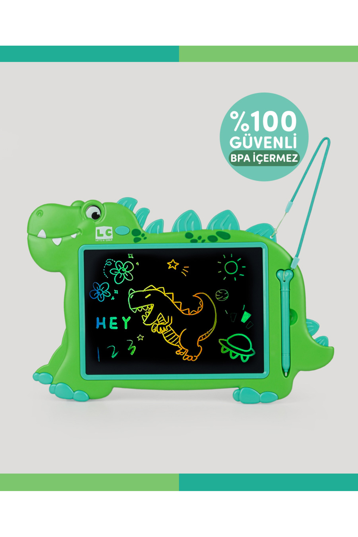 lets be child Sevimli Dinozor Dijital Çizim Tableti 10 inç