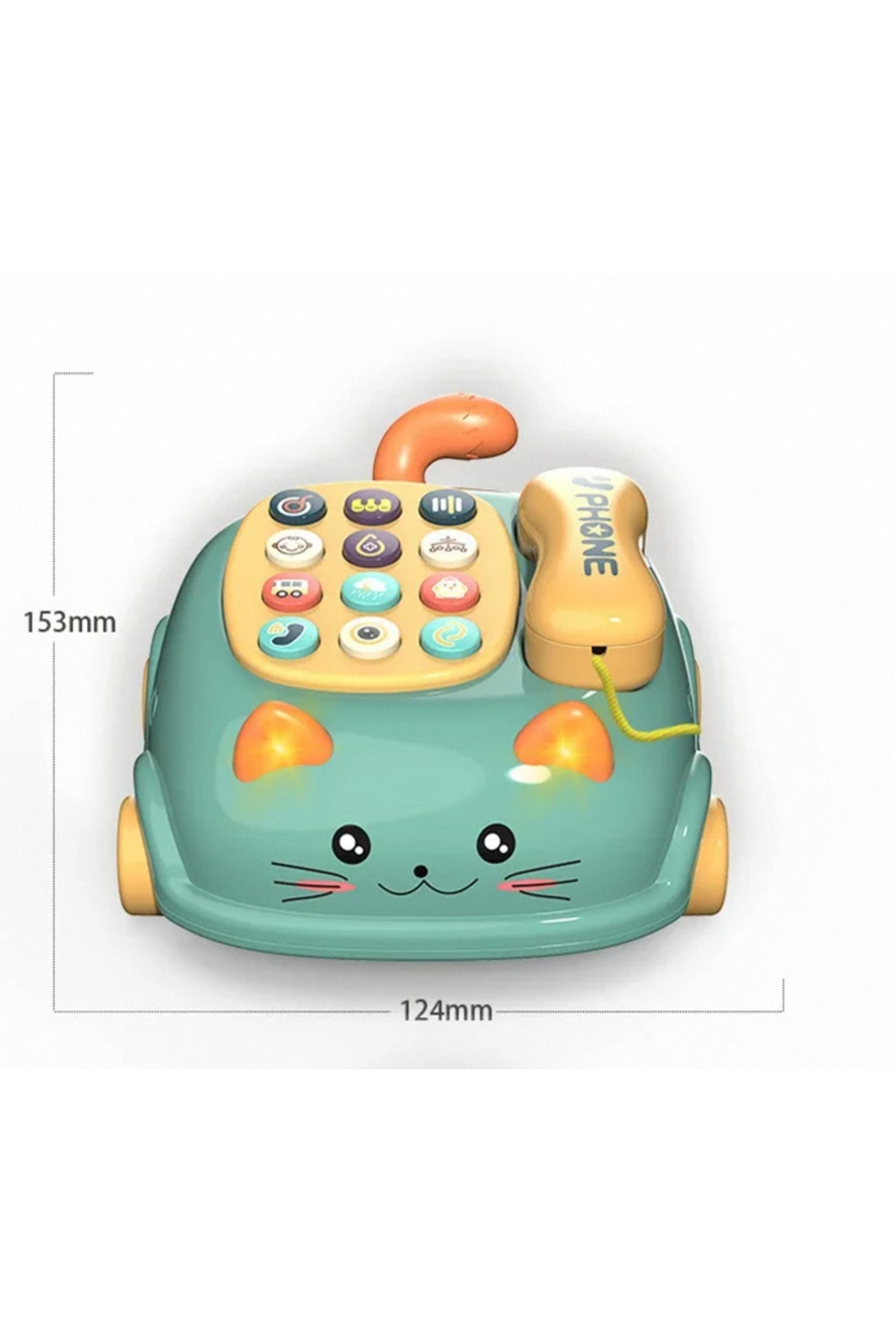 Choice1 Green Baby 3-in-1 Musical Phone Toys Toddler Interactive Learning Toy with Lights Cat Telephone Stor