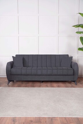 Kilim Mobilya Linda Üç Kişilik Kanepe Yüksek Ayaklı Gri