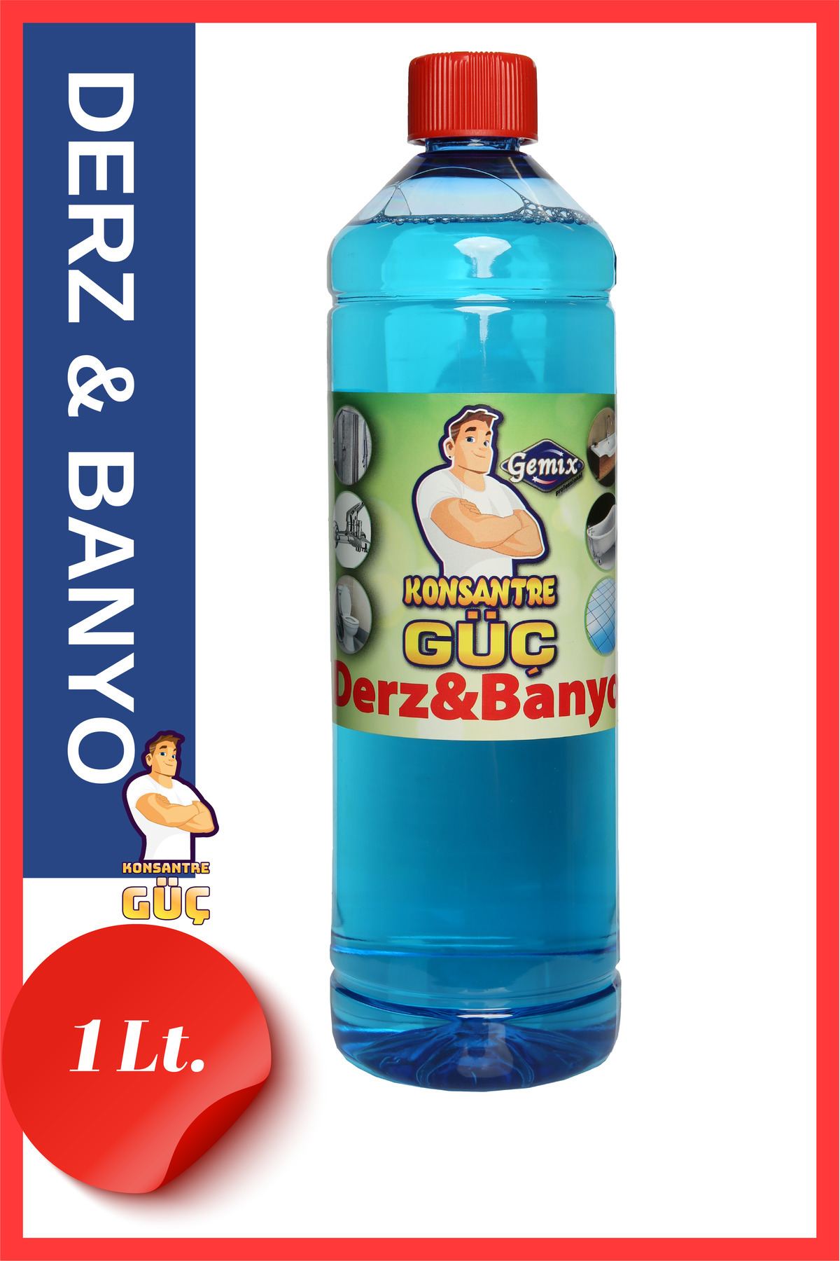 KONSANTRE GÜÇ Derz&Banyo Duşakabin Fayans Arası Temizleyici 1 Litre –Küf,Sararma ve Kireç Karşıtı Güçlü Formül