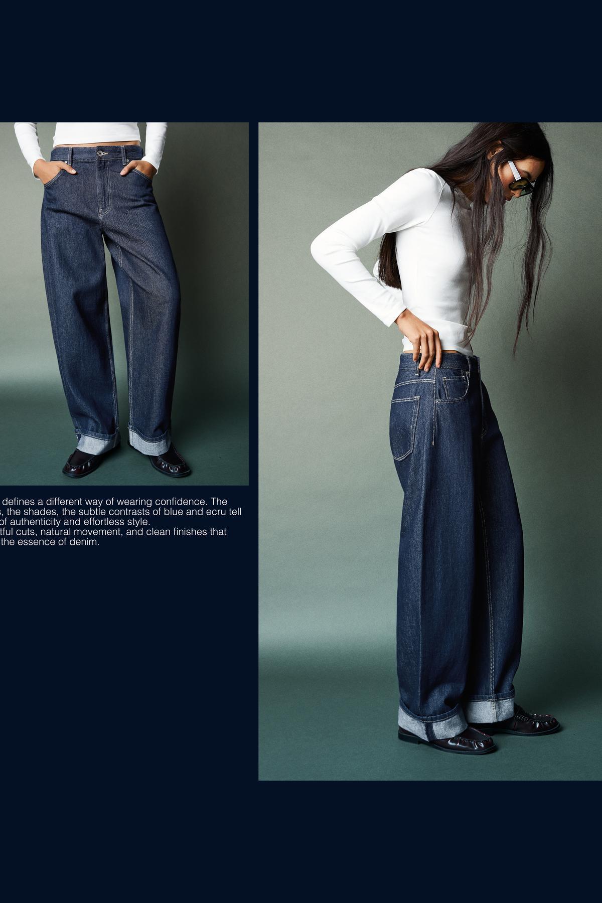 Bershka  Baggy fit, katlamalı paça jean - Görsel 5