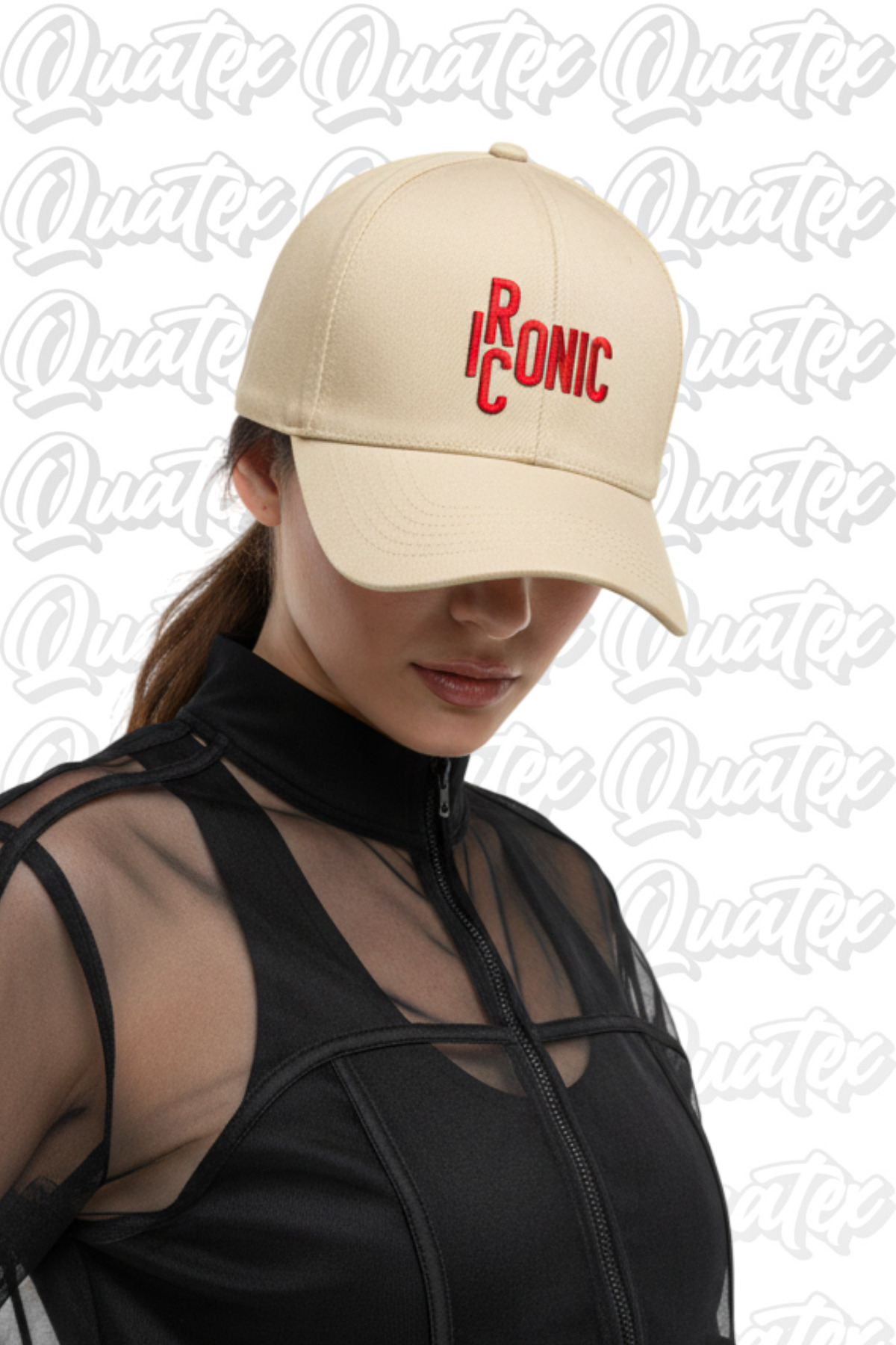 QUATEX Iconic Nakışlı Şapka, Krem %100 Pamuk Gabardin Unisex Model
