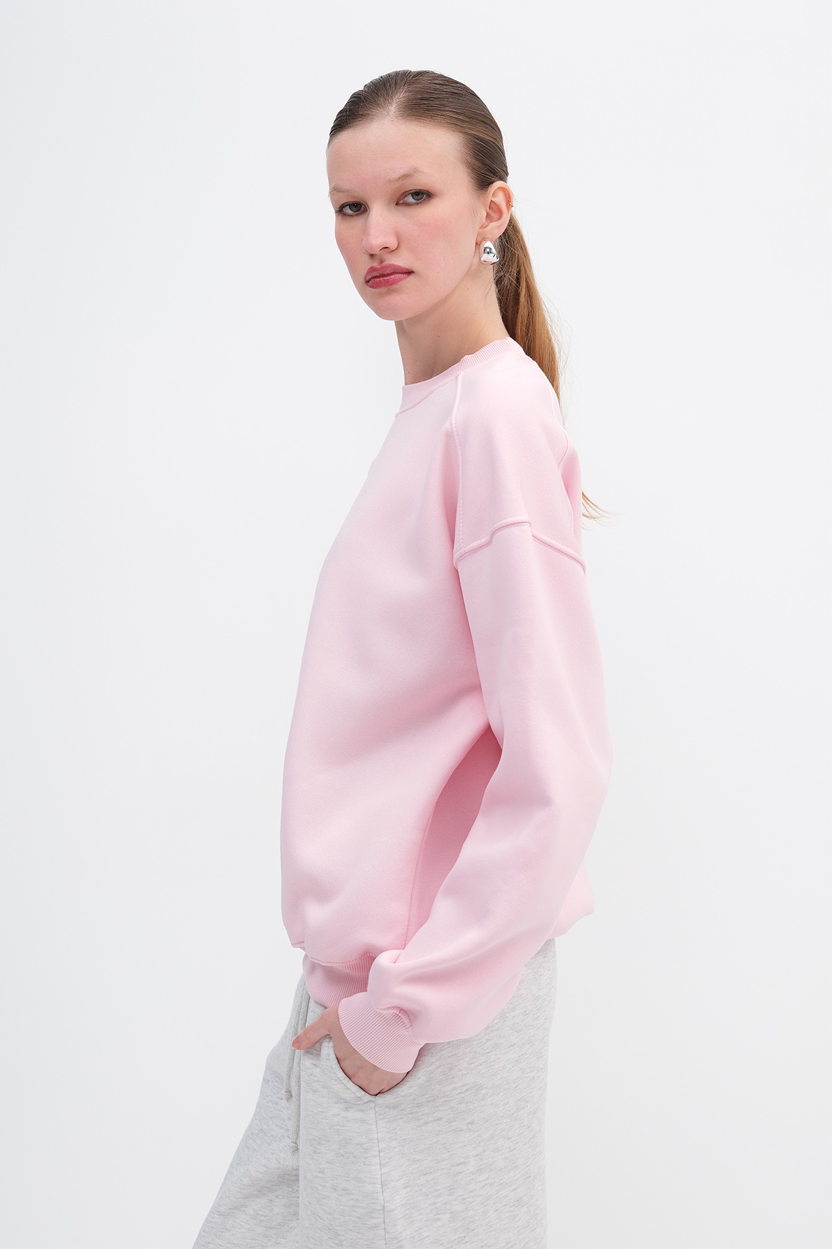 Addax  Şardonlu Basic Sweatshirt S3408-K11 - Görsel 5