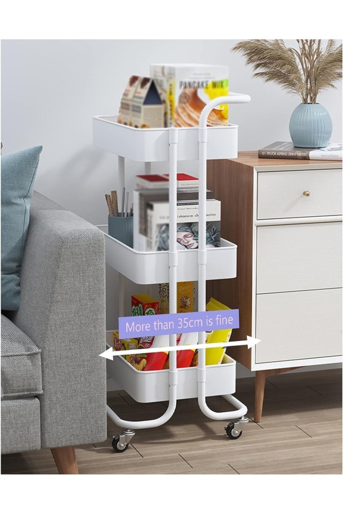 عربة تخزين متعددة الاستخدامات بثلاث طبقات مقاس 85...