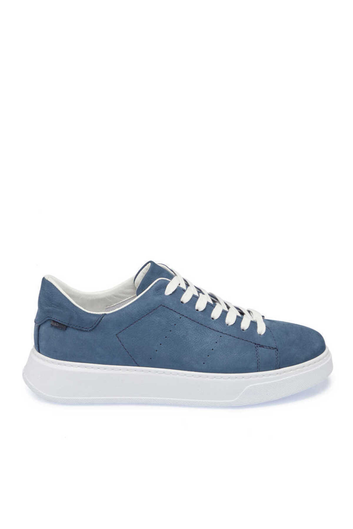 Tergan Mavi Hakiki Nubuk Deri Erkek Sneaker - E24I1AY56839-F58