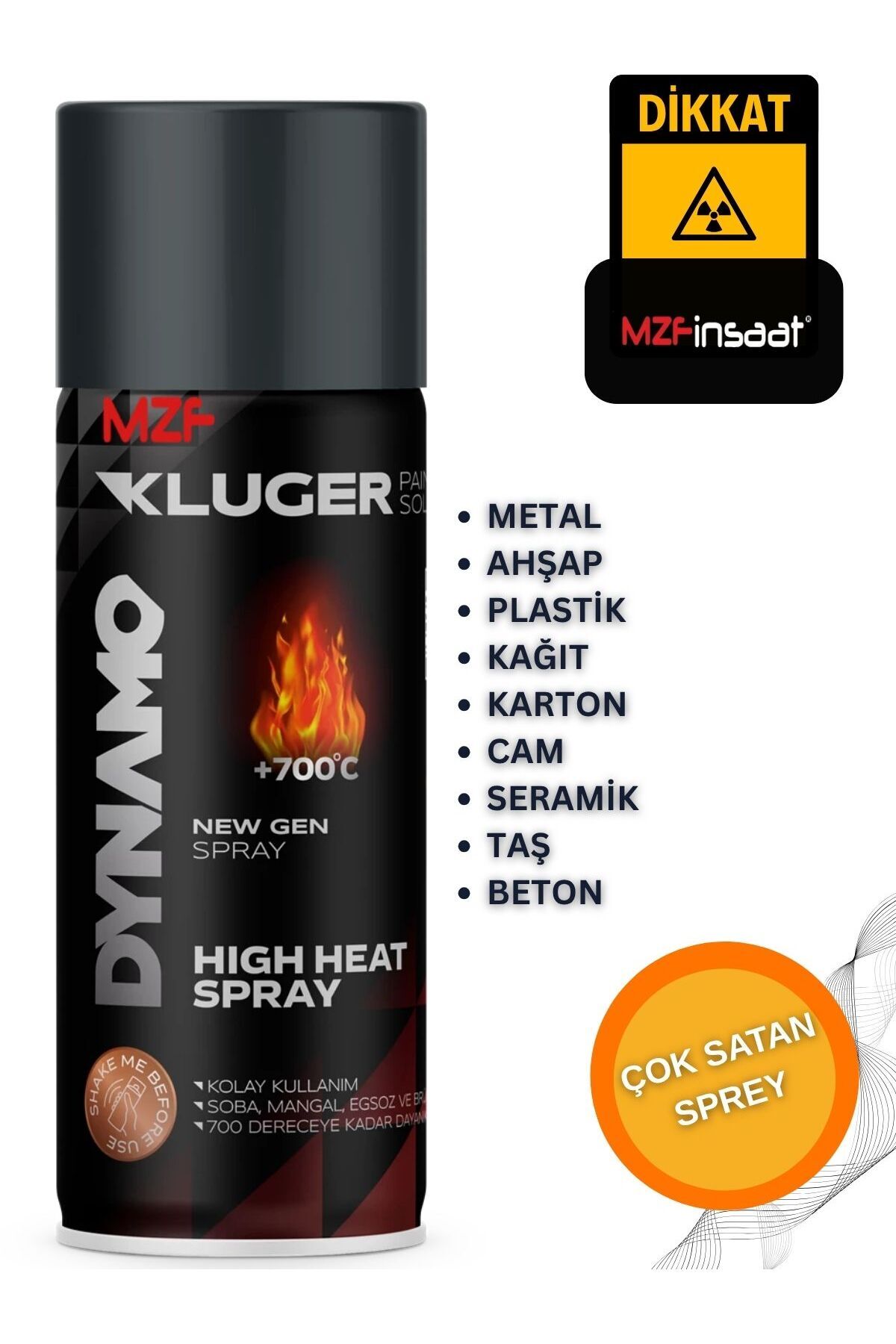 MZF 700°C Isıya Dayanıklı Boya 400 Ml