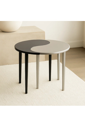 Harmonia Studio Orta Sehpa Modern Minimalist Tasarım Siyah Metalik