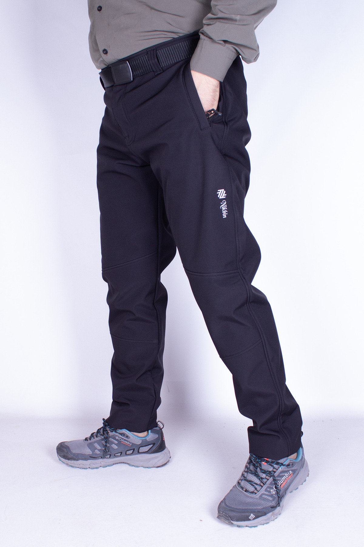 Nikbin Outdoor Pantolon Softshell Polarlı Su Rüzgar Geçirmez (Kışlık) -siyah