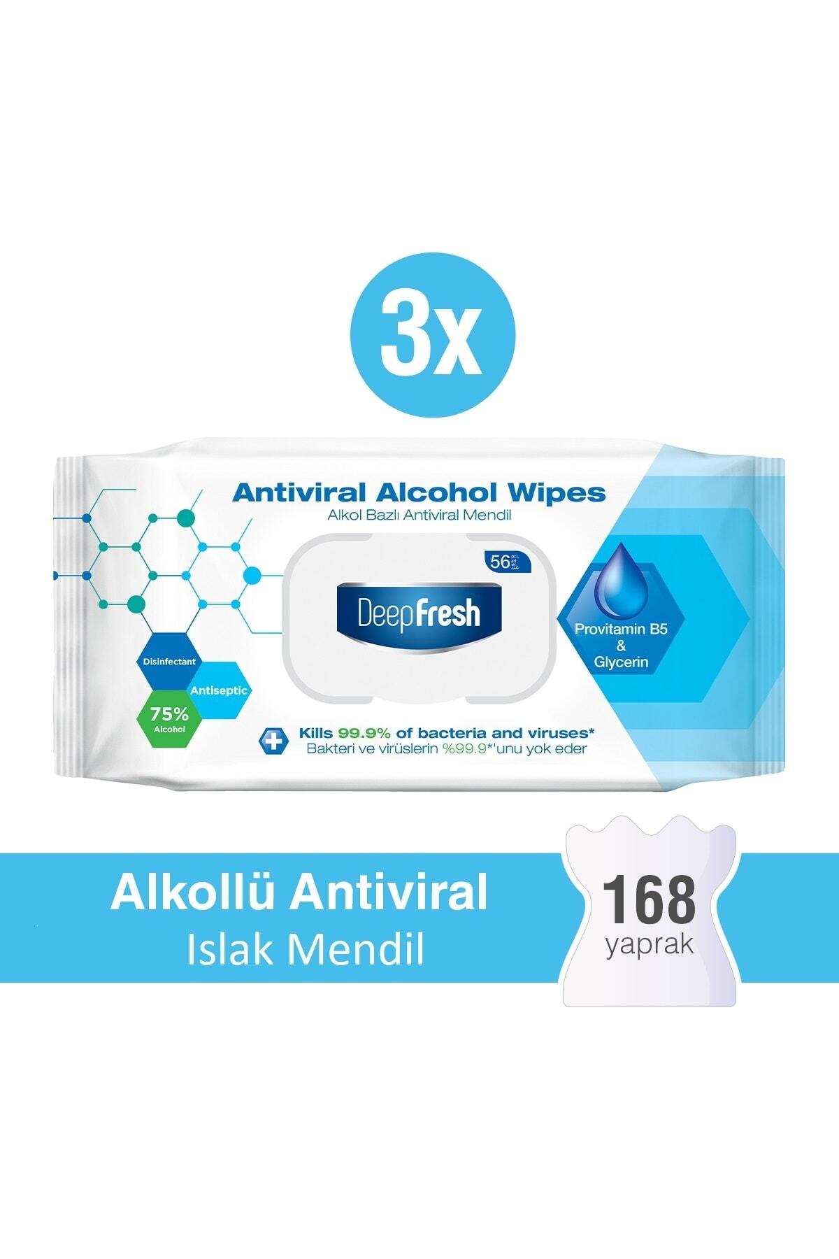 Deep Fresh Alkollü Antiviral Islak Mendil 3 x 56 Yaprak fotoğrafı 7 (önizleme)