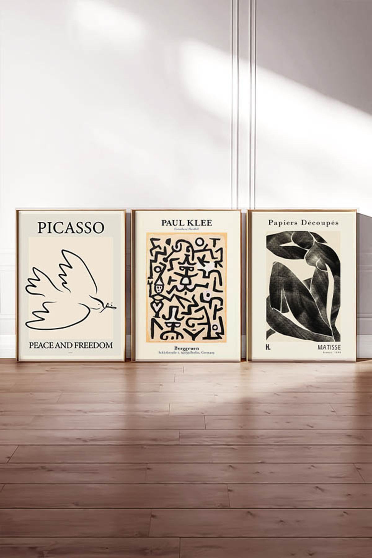 Paper Poster Pablo Picasso Paul Klee Matisse 3 Pieces Wall Decoration Coated