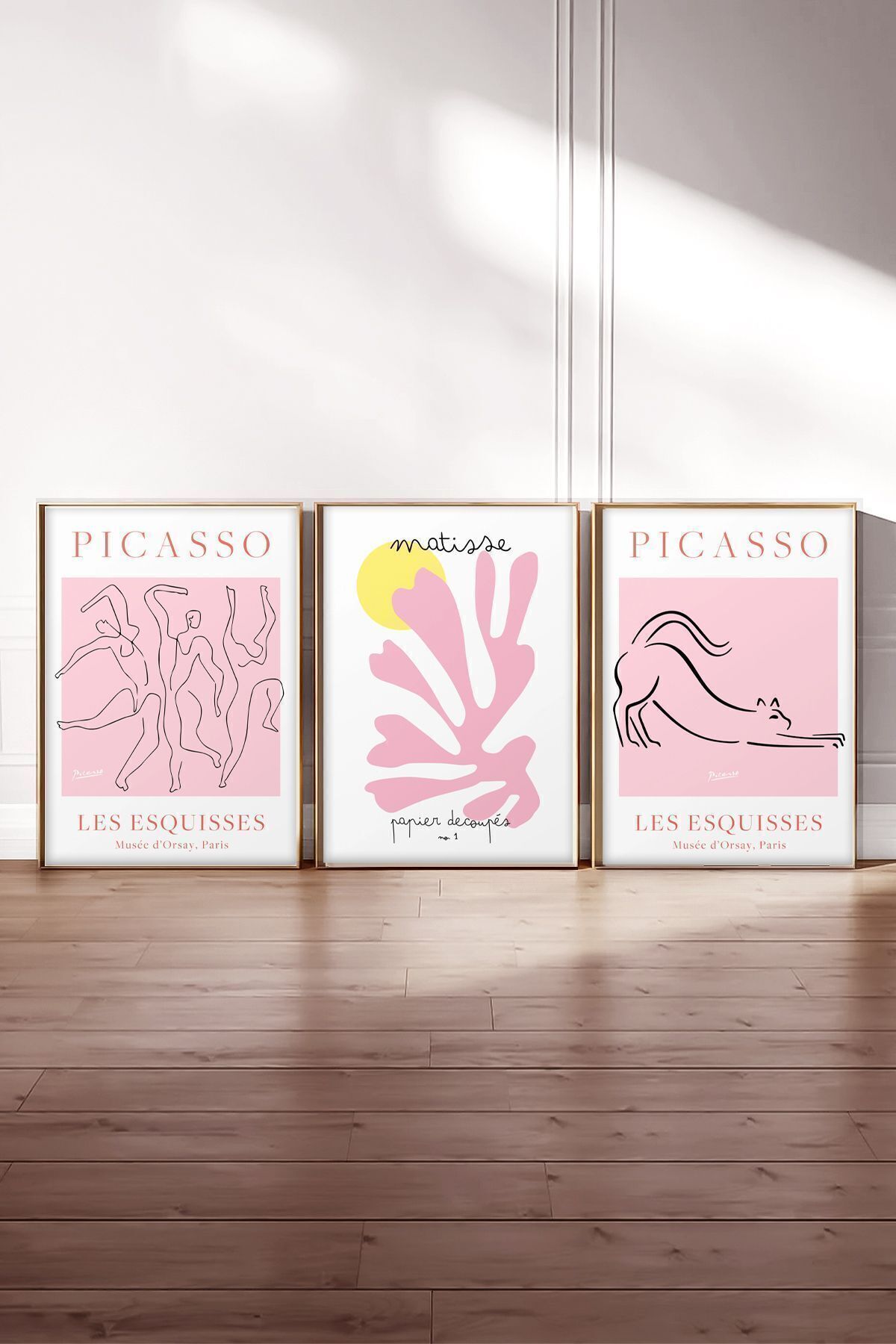 Paper Poster 3-Piece Wall Decoration Thick Coated Decorative Picasso Matisse