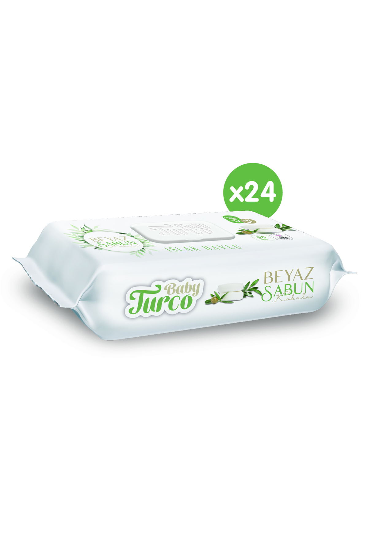 Baby Turco Beyaz Sabun Kokulu Islak Havlu 24x90 fotoğrafı 3 (önizleme)