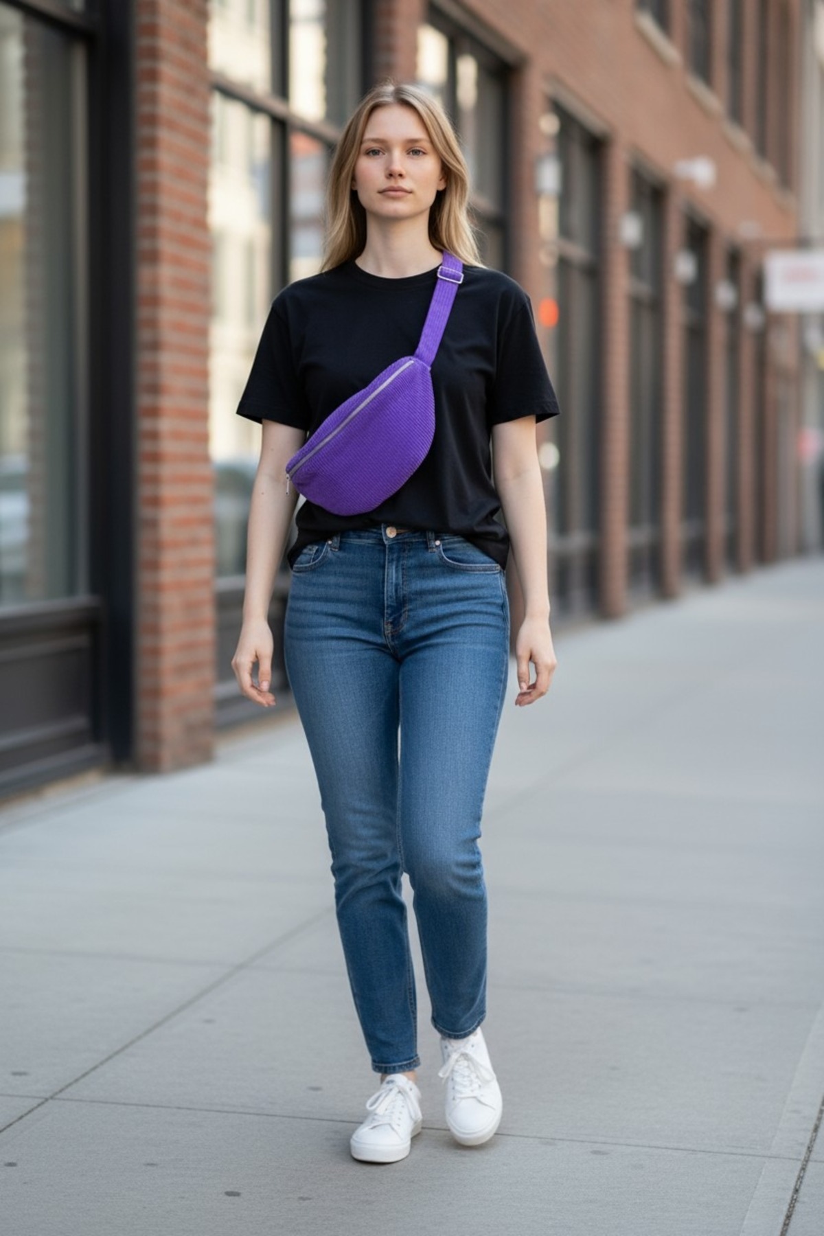 AYSE AGDAS 🎒 Kadife Kumaş Bel Çantası (Avrupa Kalitesinde), Lila & Mint Yeşili Renk görsel 2