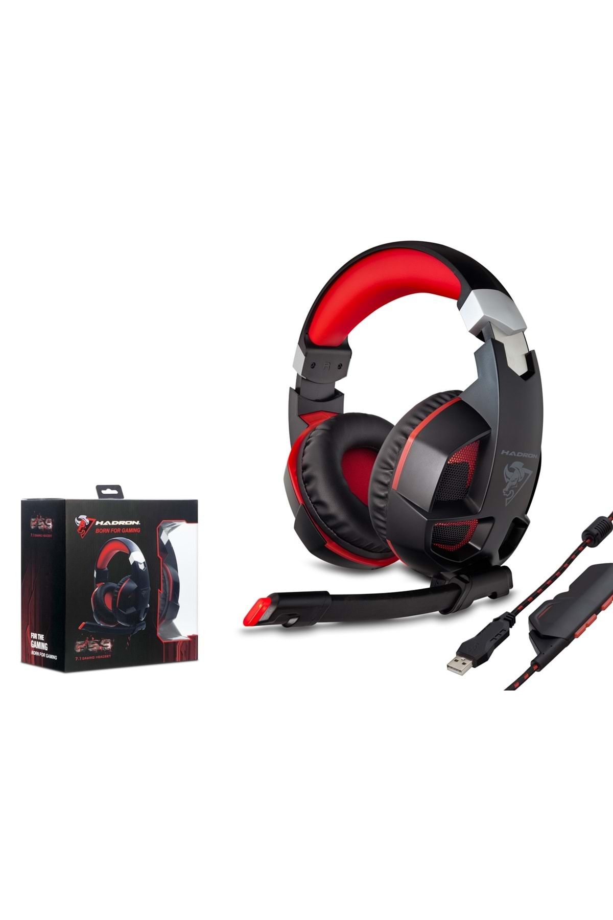 HADRON G59 Gaming Kulaklık Usb 7.1 Ps4 Led Siyah-Kırmızı - Fiyatı