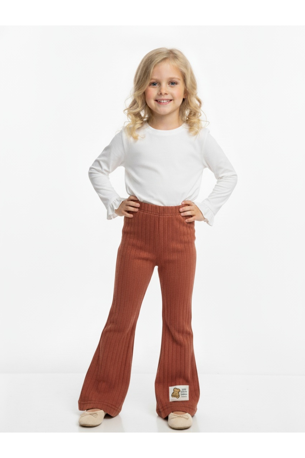 Girl Stretchy Casual Casual High Waist Ribbed Leggings