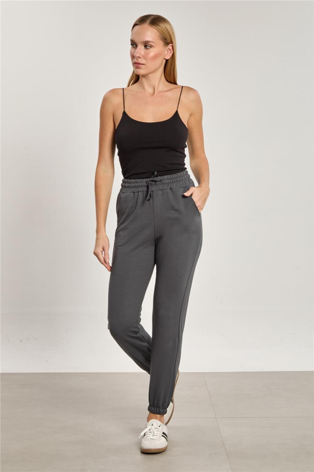 BARRELS AND OIL  Paris Paçası Lastikli Eşofman Altı - Antrasit