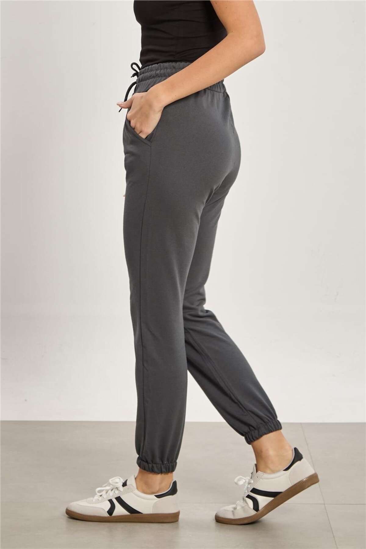 BARRELS AND OIL  Paris Paçası Lastikli Eşofman Altı - Antrasit - Görsel 4