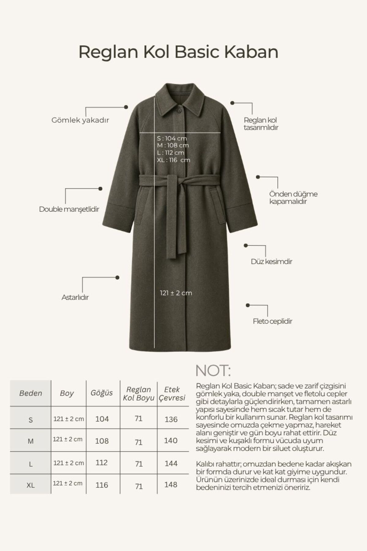ZÜLAYS  Reglan Kol Basic Kaban Açık Taba - Görsel 7
