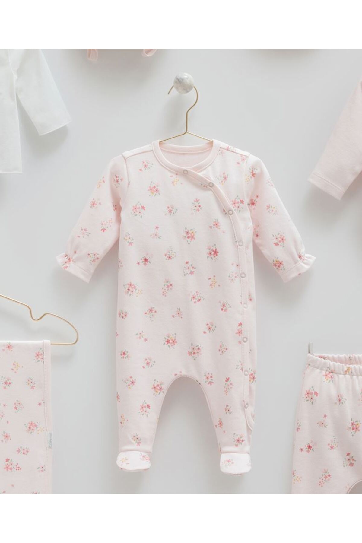 Caramell İncibaby % 100 Pamuk Flower 10'lu Kız Bebek Hastane Çıkış Seti New Season fotoğrafı 2 (önizleme)