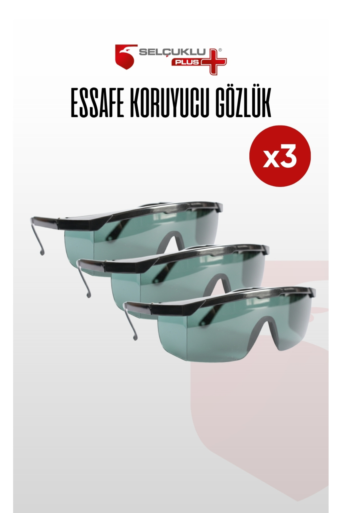 Essafe 1100 3'LÜ İş Güvenliği Gözlüğü – Darbelere, Toza ve UV Işınlarına Karşı Koruyucu, Şeffaf Lens