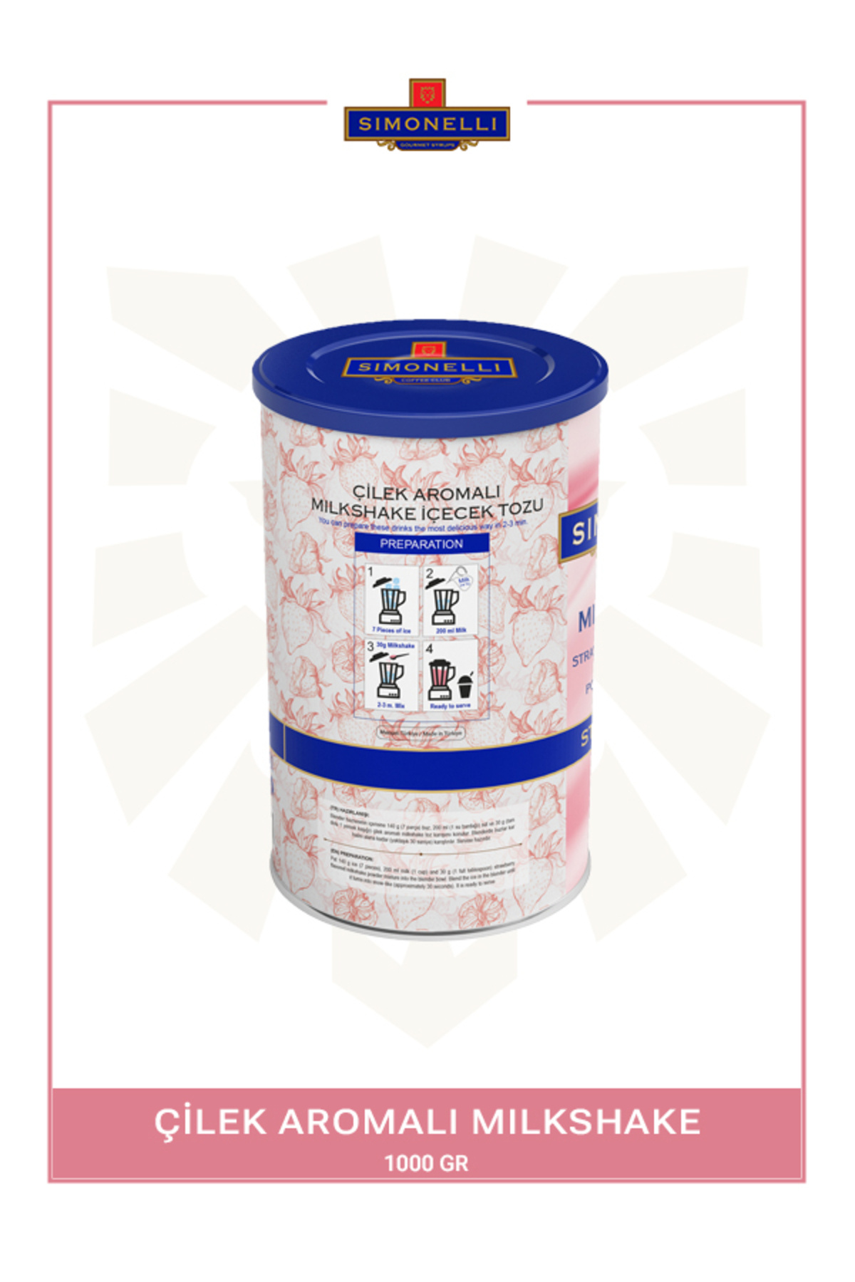 Simonelli Milkshake Çilek Aromalı 1000Gr Teneke - Fiyatı, Yorumları