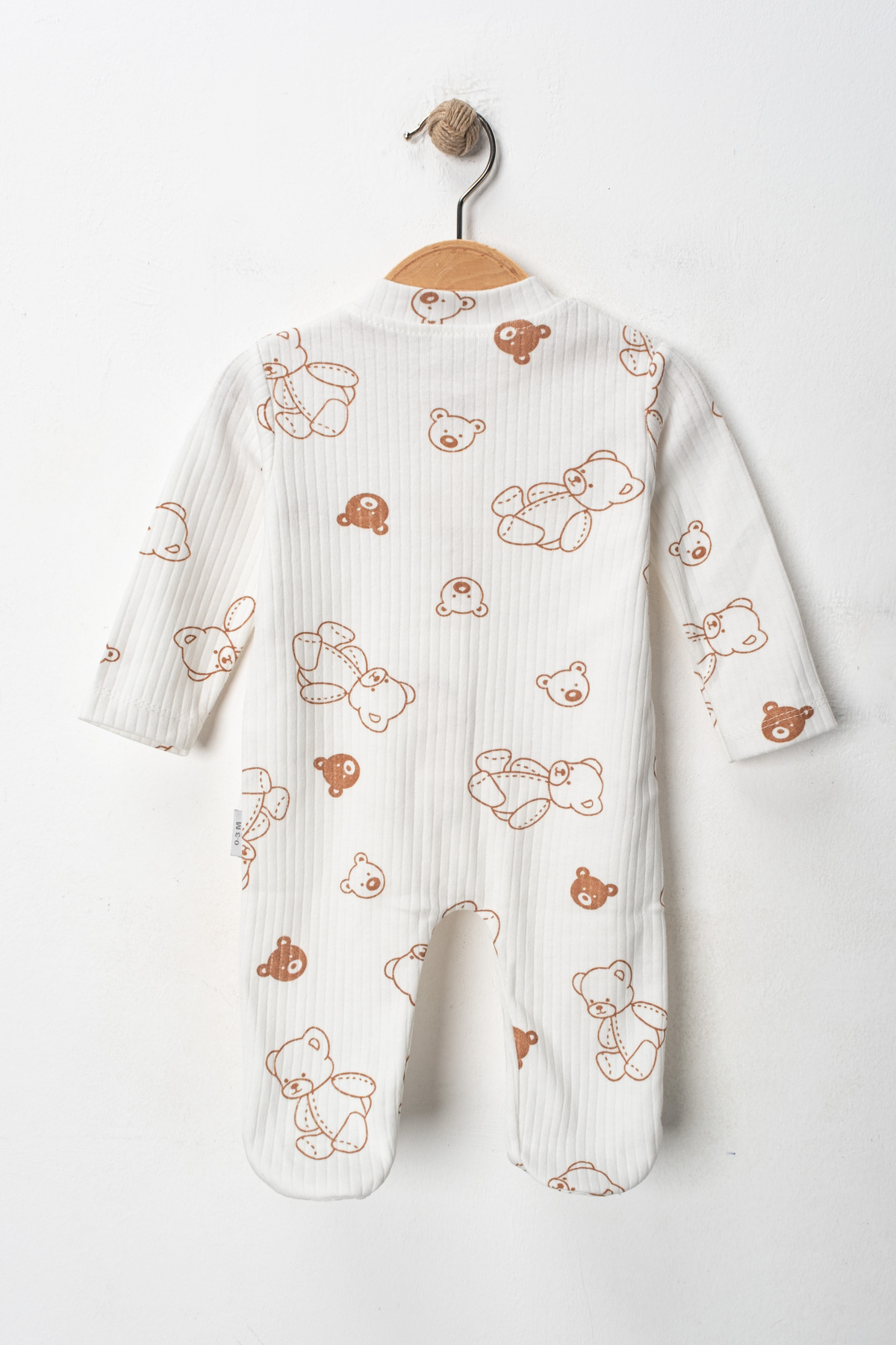 ENİA BABY Haki Erkek Bebek Ayıcık Desenli 2li Tulum Takımı Yenidoğan fotoğrafı 2 (önizleme)