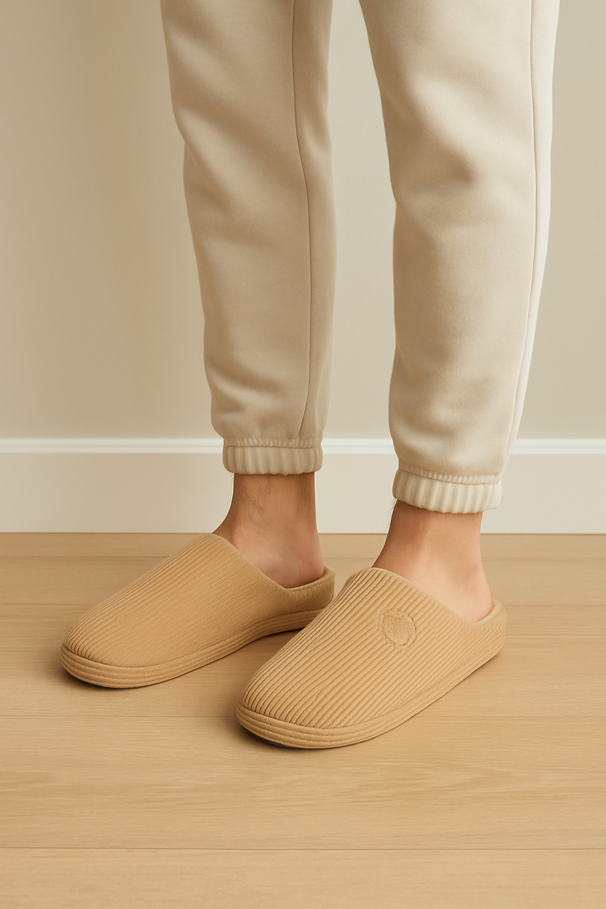 Shoebuo  Erkek Fitilli Kışlık Yumuşak Kadife İçi Kürklü Ev Terliği Damat Çeyiz Terliği - Görsel 4