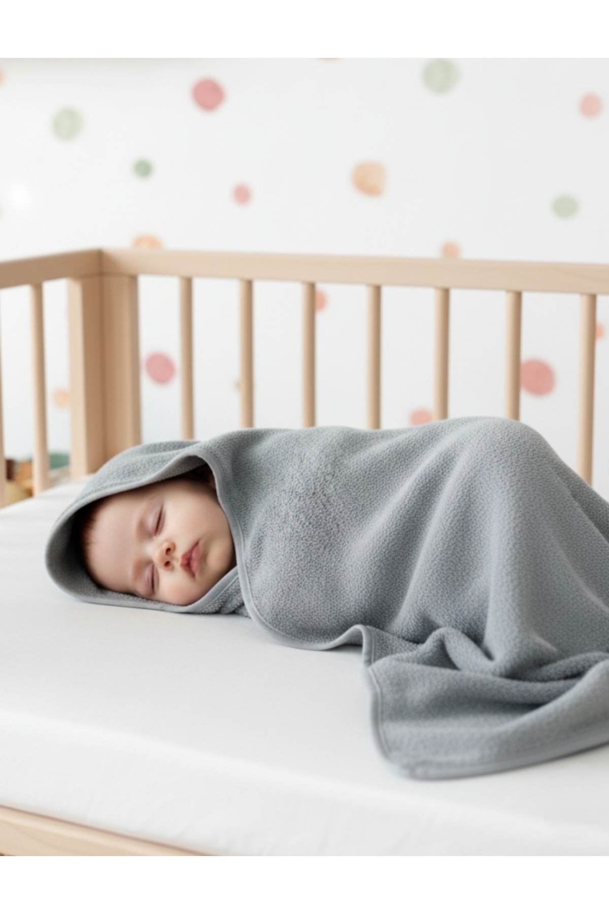 PAMUK HANIM Outlet-%100 Pamuklu Kız-erkek Yenidoğan-bebek Banyo Havlu Kundak Düz/gri fotoğrafı 2 (önizleme)