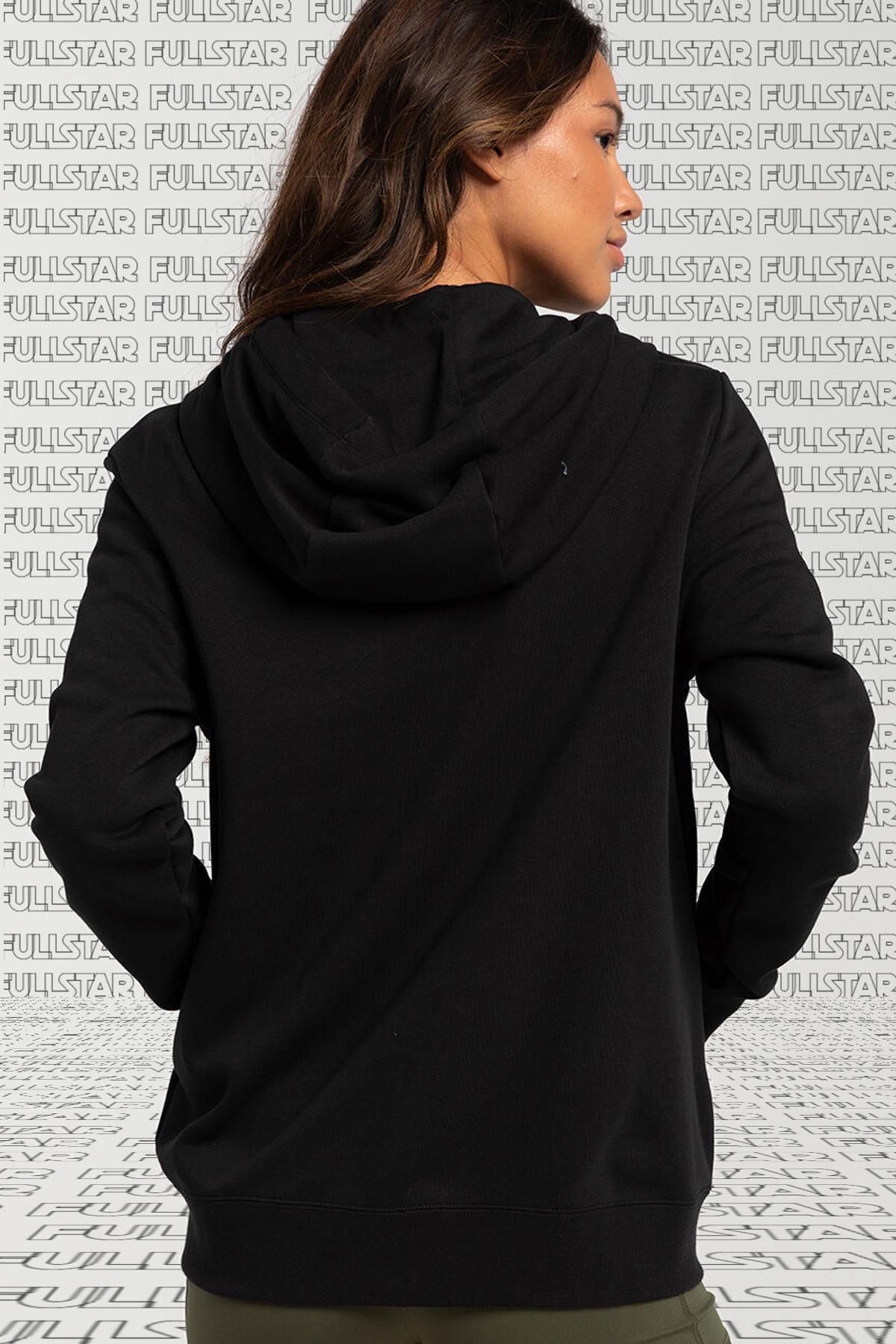 Nike Sportswear Full Zip Black Hoodie Fermuarlı Kapüşonlu Sweatshirt Siyah görsel 4