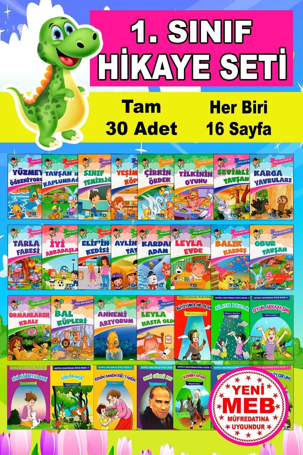 Mercek Yayıncılık 1. Sınıflar İçin Mini Masallar İlk Okuma Kitap Seti (30 Kitap)