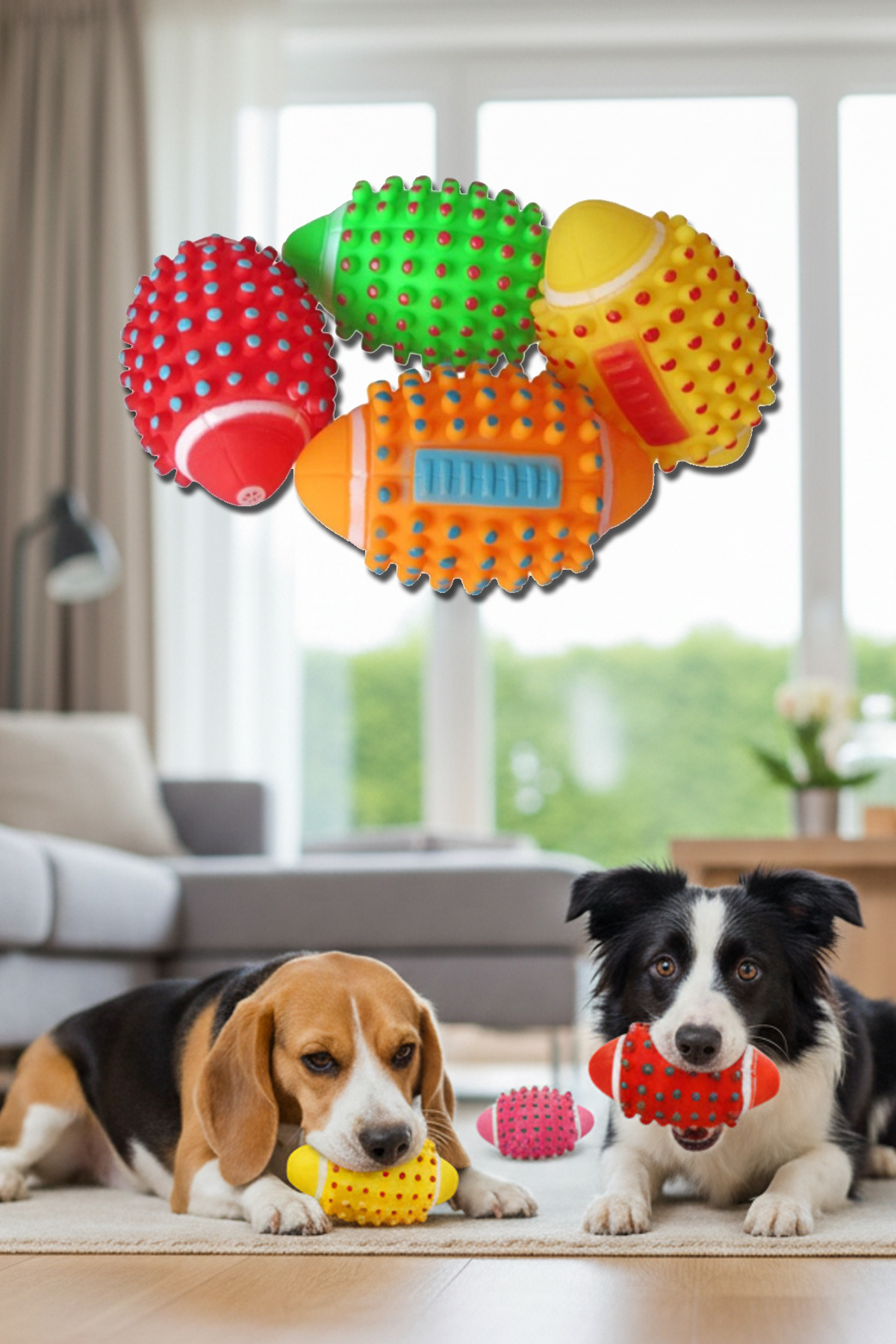 rianka Renkli Köpek Sesli Isırma Diş Kaşıma Oyun Topu Köpek Oyuncağı Köpek Diş Kaşıyıcı Oyuncak