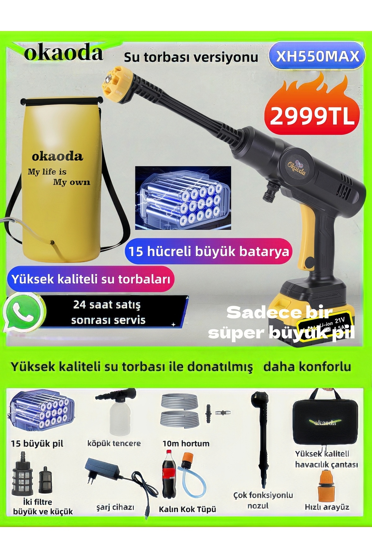 okaoda Büyük yüksek voltaj oto araba bahçe yıkama , temizlik halı kliması,