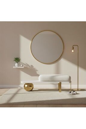 KURLUDESİGN bench puf gold modern ( 120 cm)