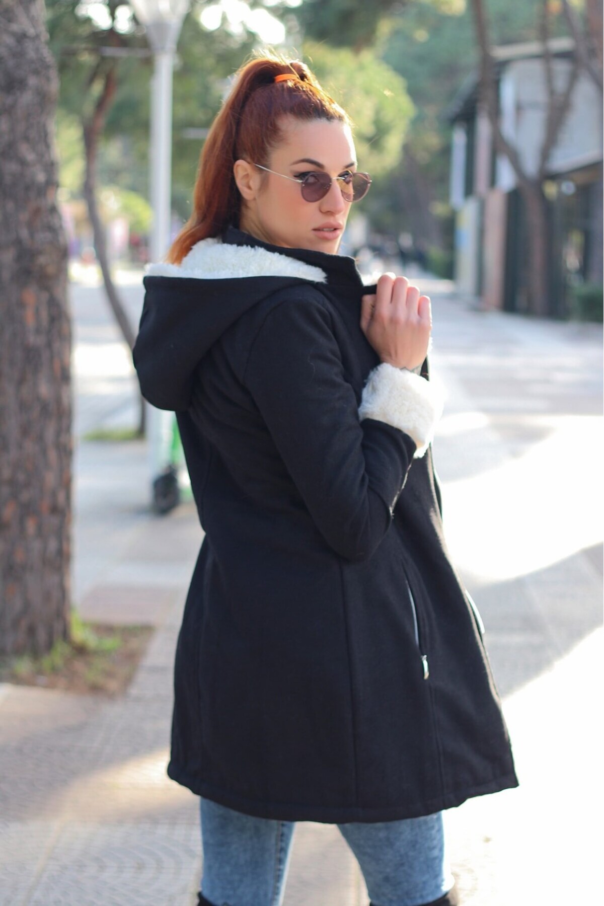 Toridas  Kışlık Günlük Kaşe Kadın Kaban - Görsel 3