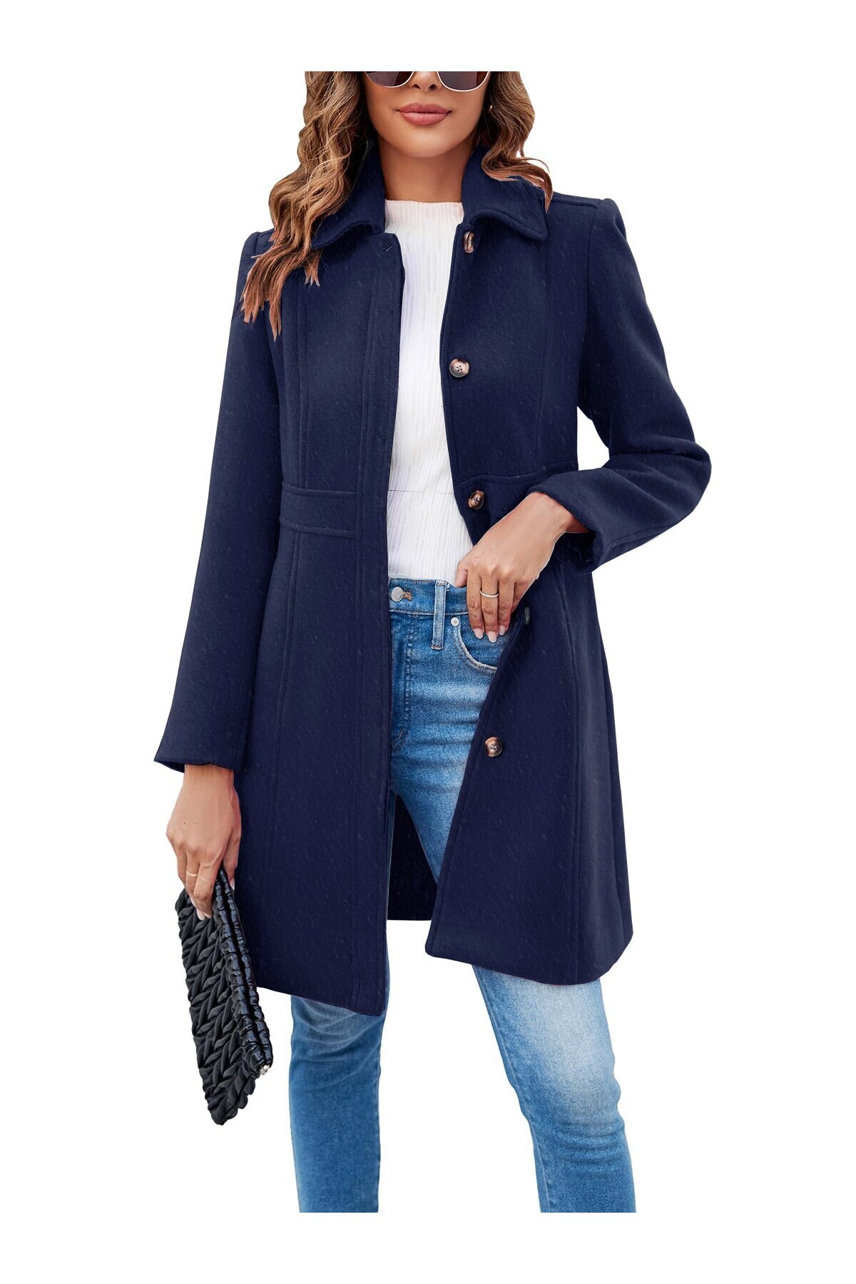 Barbora  Dikiş Detaylı Tasarım Kaşe Kaban - Görsel 2