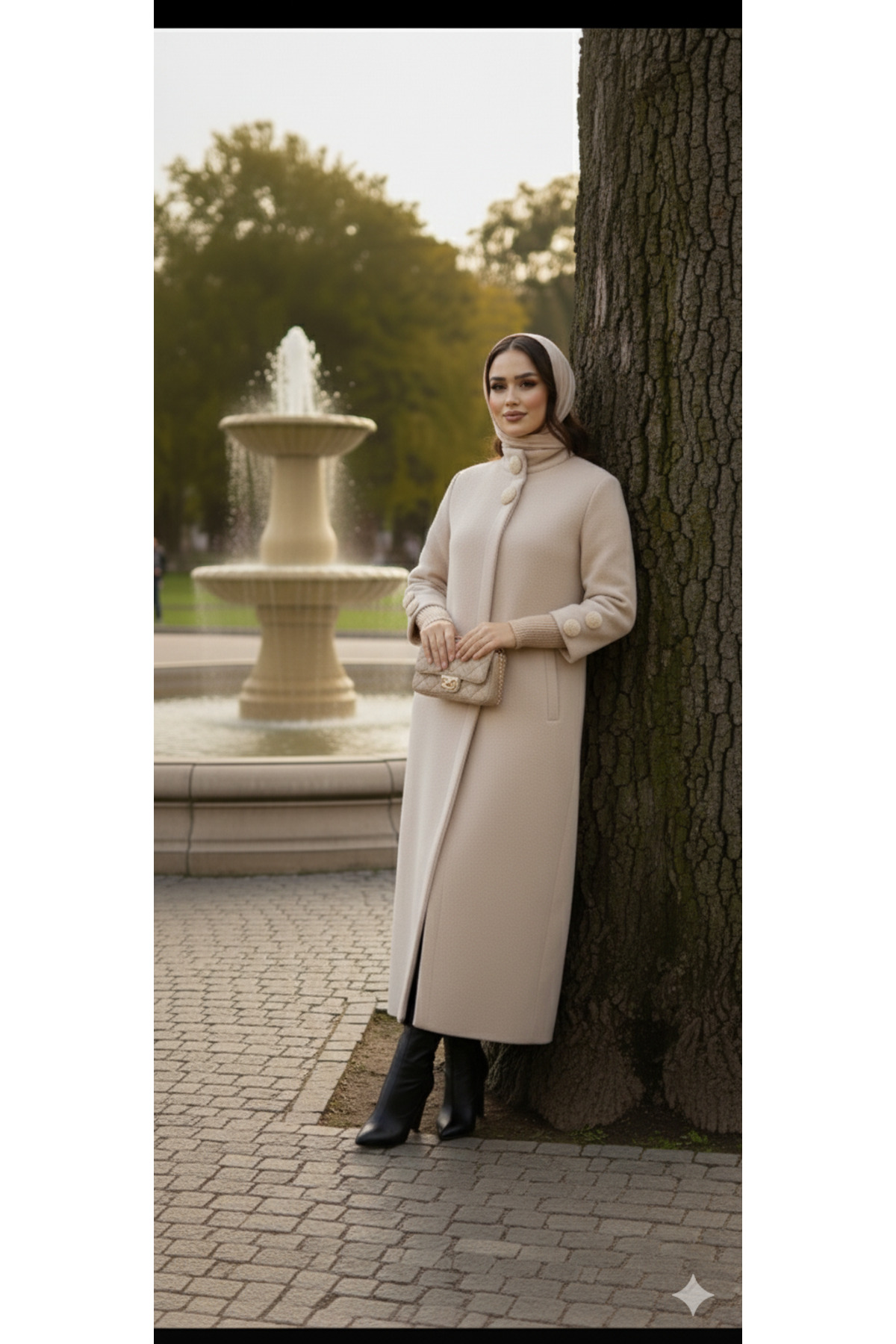 Hakko  Tay Tüyü Manto Palto - Görsel 5