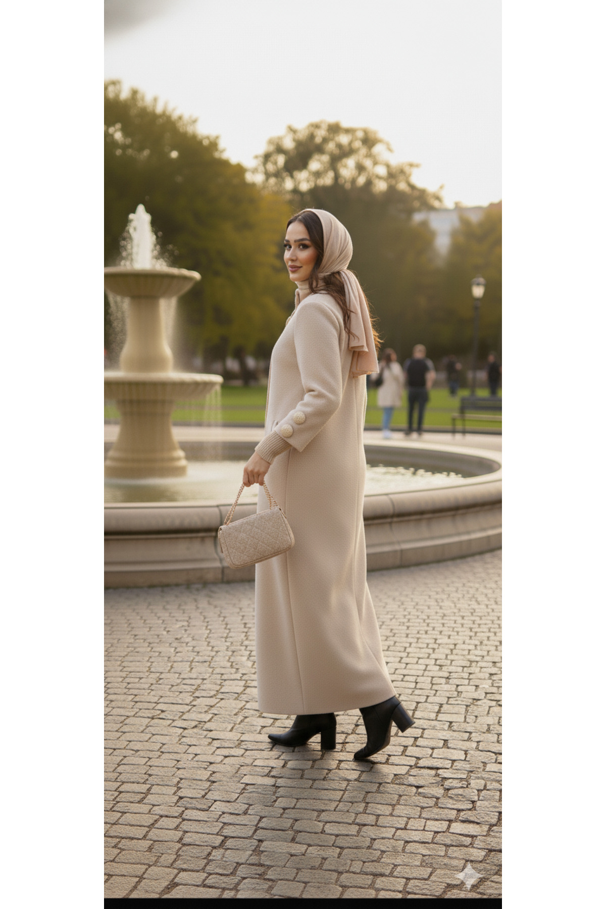 Hakko  Tay Tüyü Manto Palto - Görsel 7