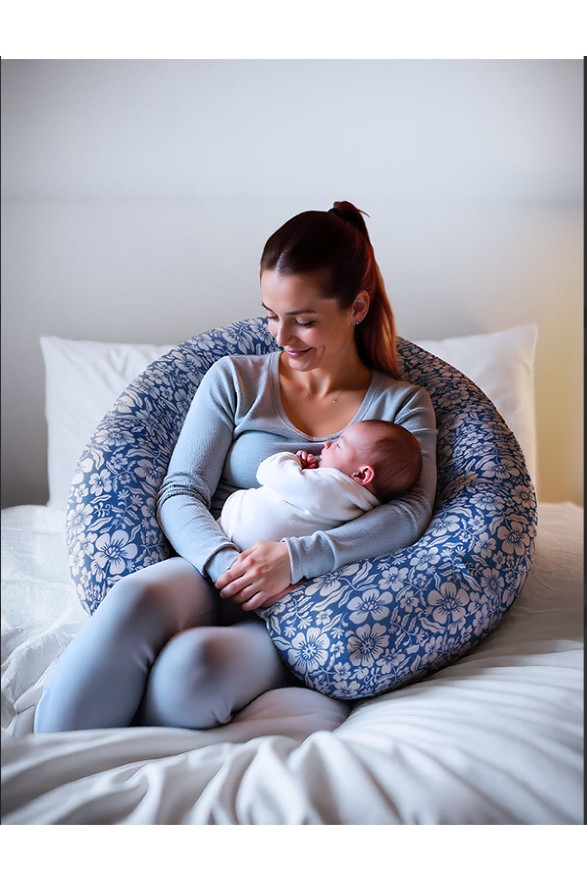 PUFYMAX Hamile yastığı,emzirme yastığı,uyku arkadaşı,aktivite yastığı,pamuk kumaş,YEDEK KILIF HEDİYELİ fotoğrafı 3 (önizleme)