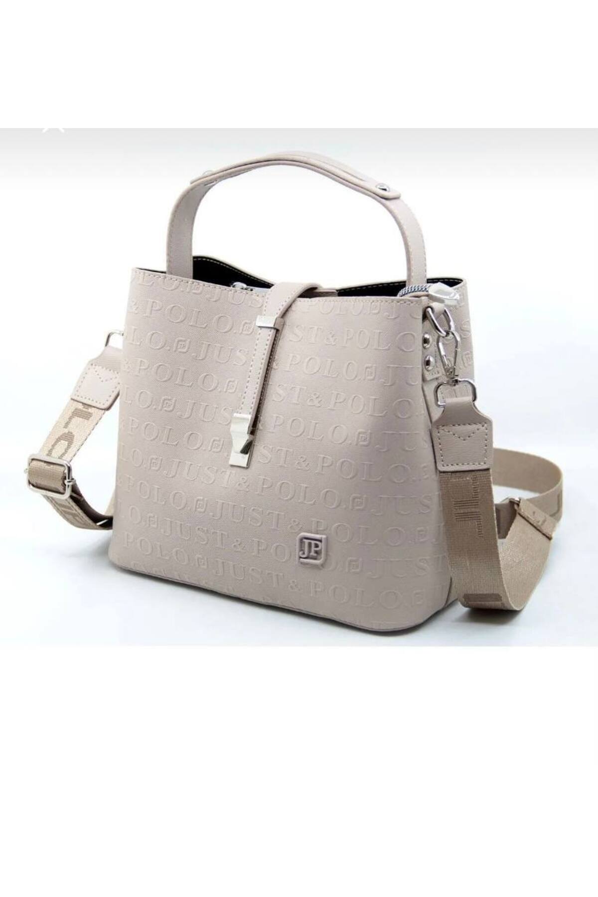 justpolo women's 4 compartment shoulder bag with chain accessory