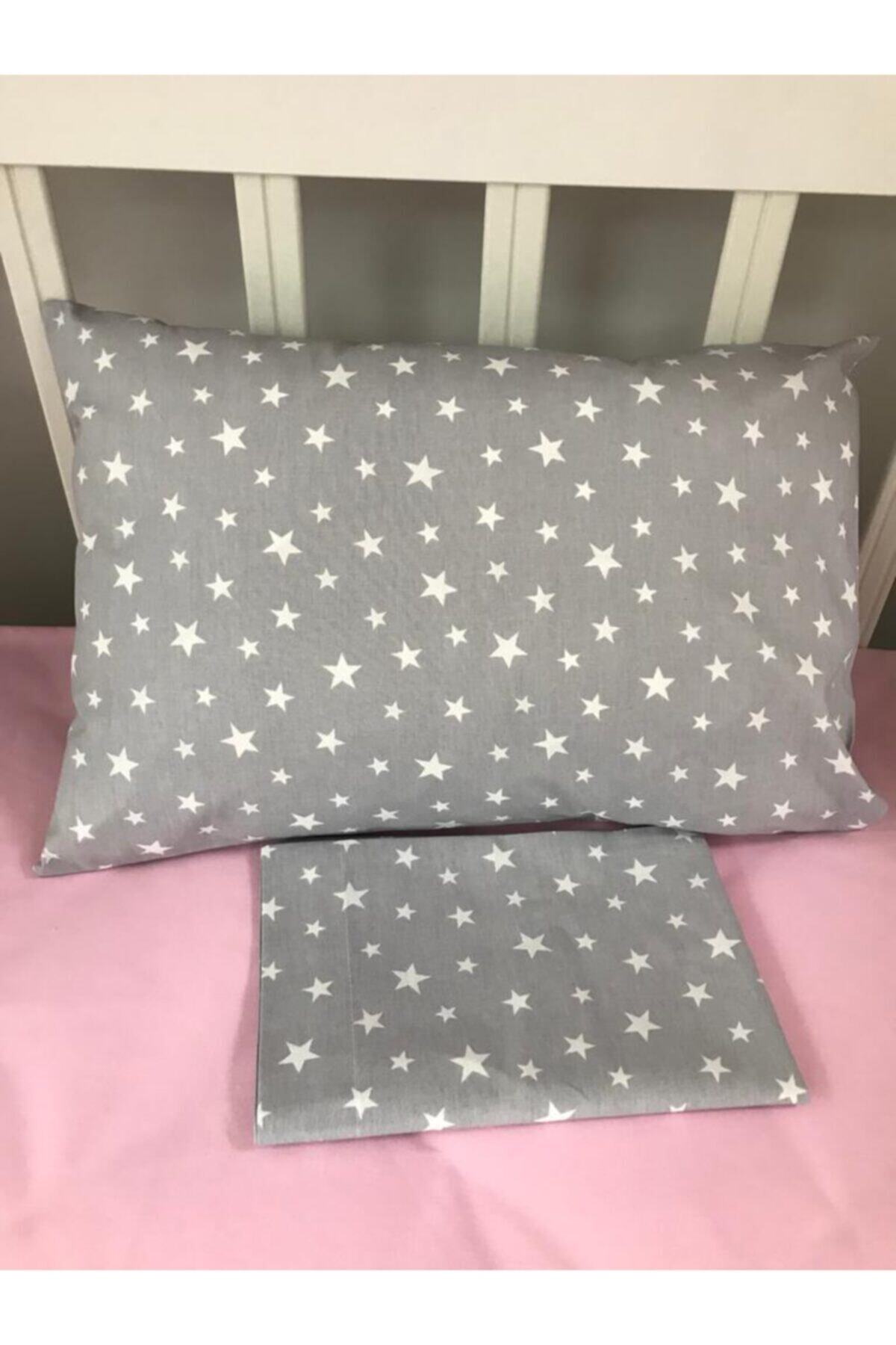 Çeyiz Bahçesi Gri Yıldızlı 2’li Bebek Yastık Kılıfı fotoğrafı 2 (önizleme)