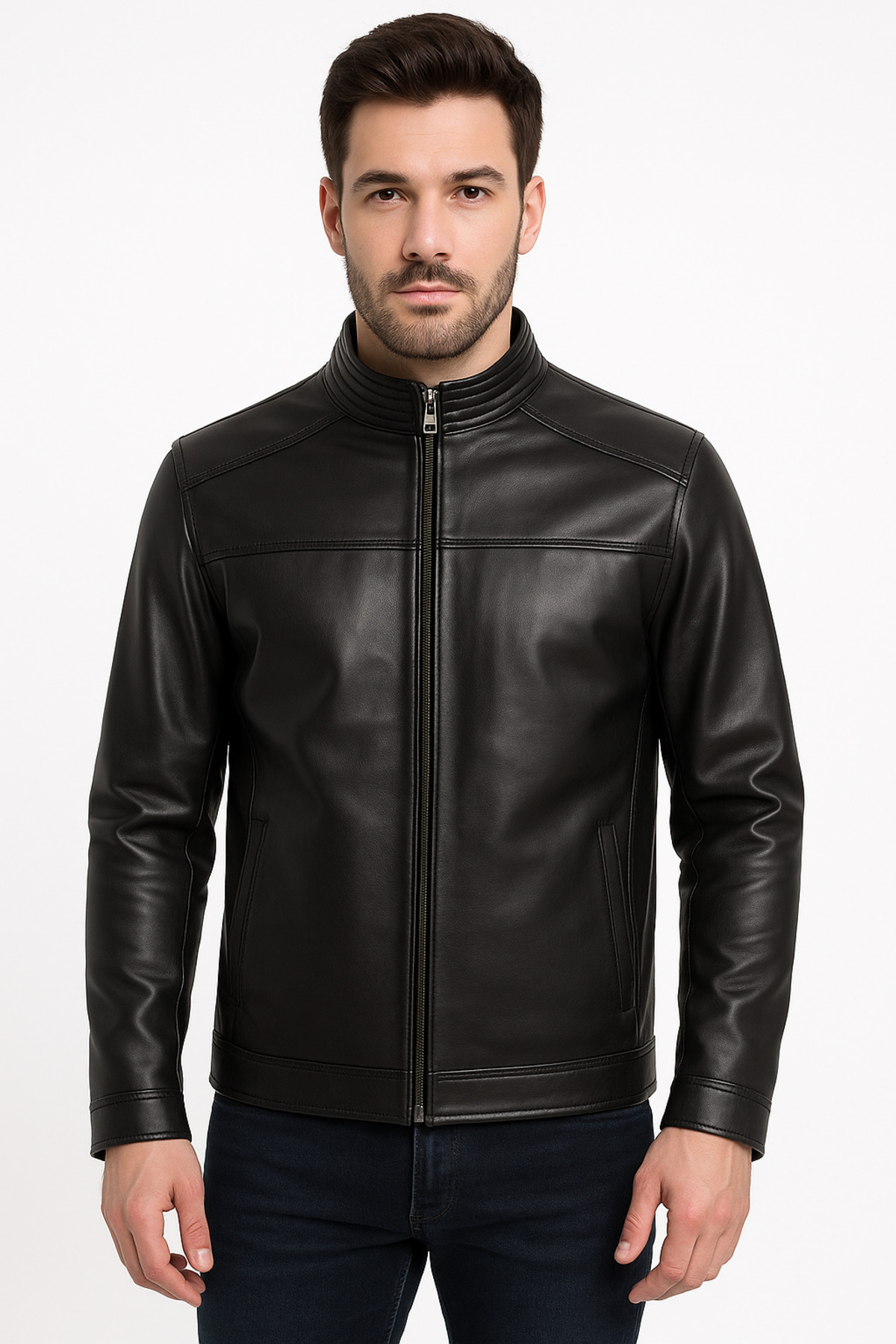 duarte deri  Hakiki Deri Erkek Siyah Deri Mont Raphael - Görsel 3