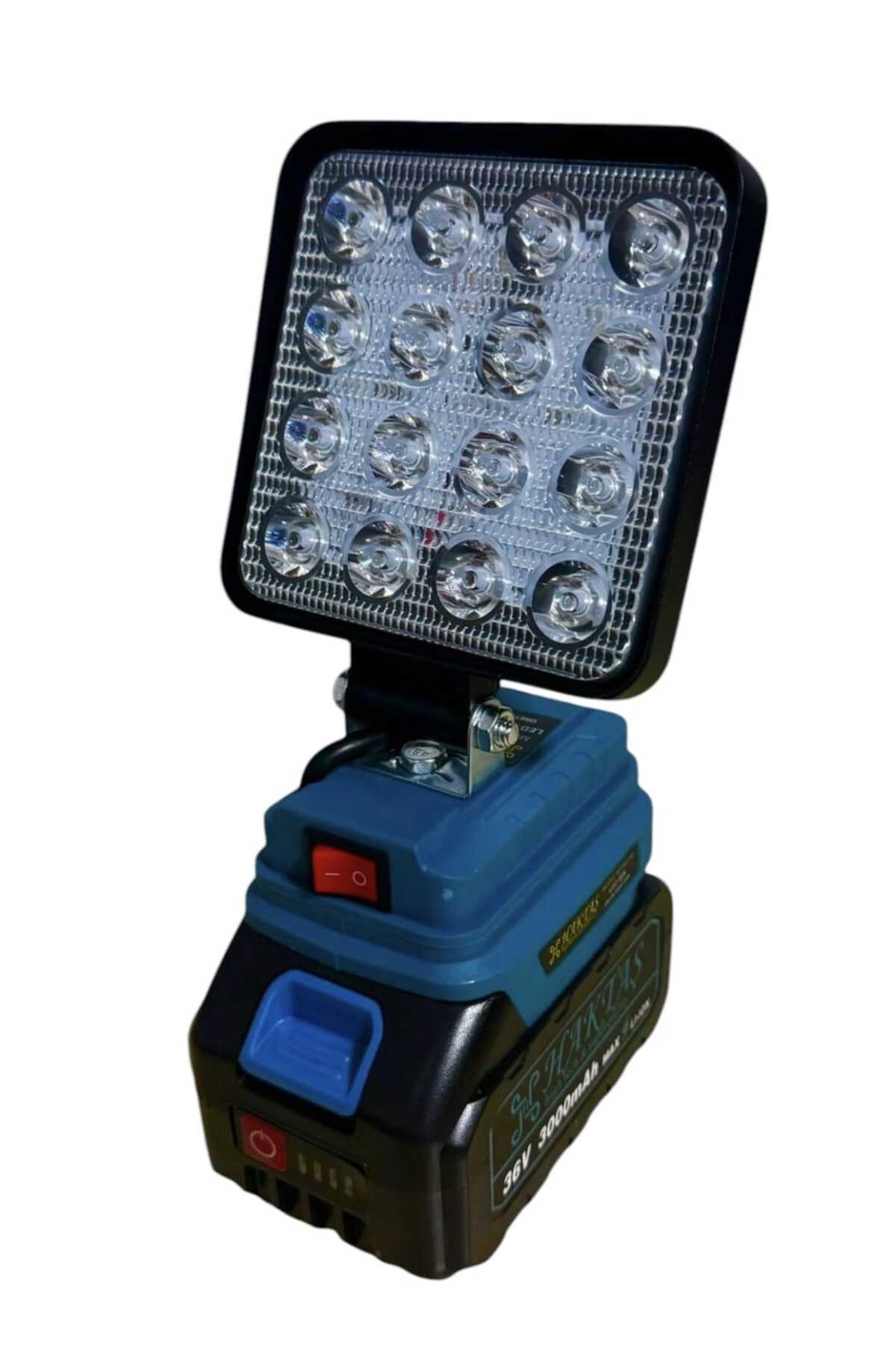 haktaş Matkap Bataryası İle Çalışan 16 Ledli Power Banka Dönüşen Projektör Lamba