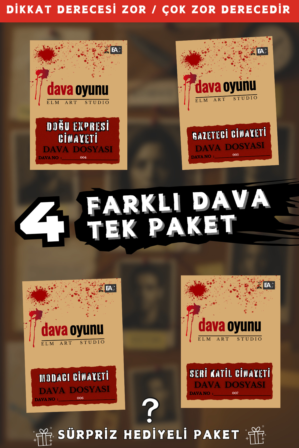 Dedektifim Official Dedektif Oyunu, Kutu Oyunu, 3 Dava Tek Paket, Cinayet Çözme Dava Dosyası, Katil Kim fotoğrafı 2 (önizleme)