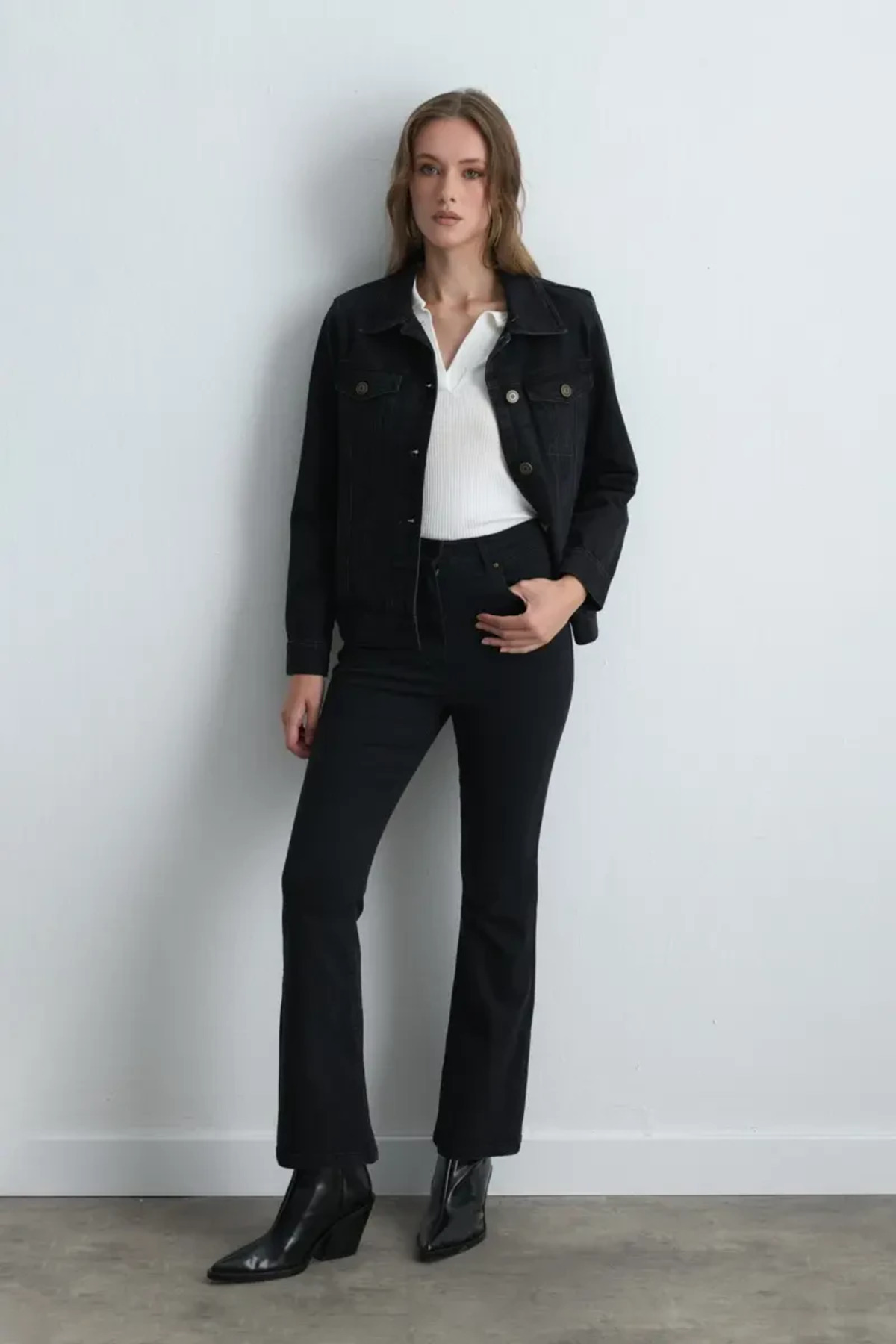 Gusto  Denim Black Ceket - Siyah - Görsel 4