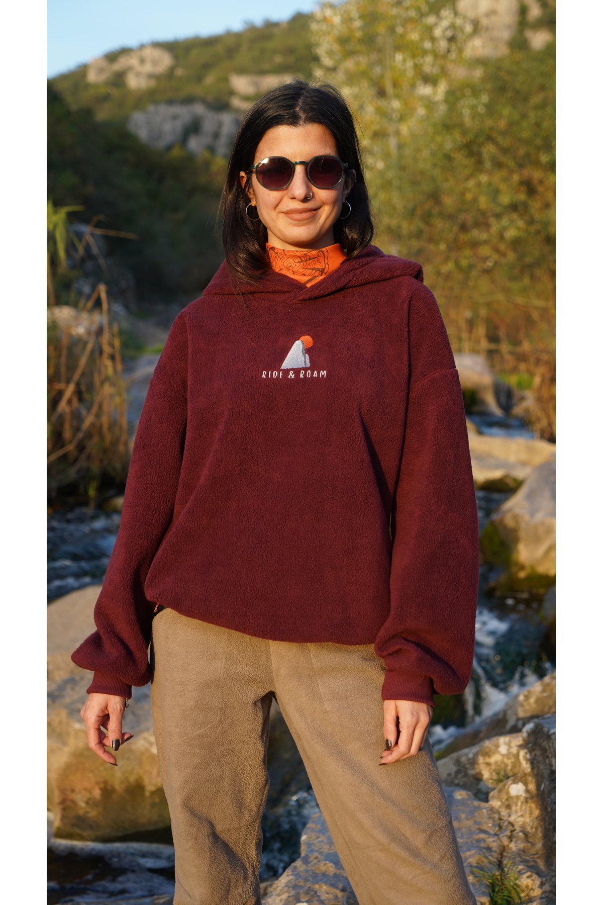Hoodie Unisex Mountain Sherpa / Pompeii — زرشکی TYCD32BFC32A277500 — تصویر 4 از 6