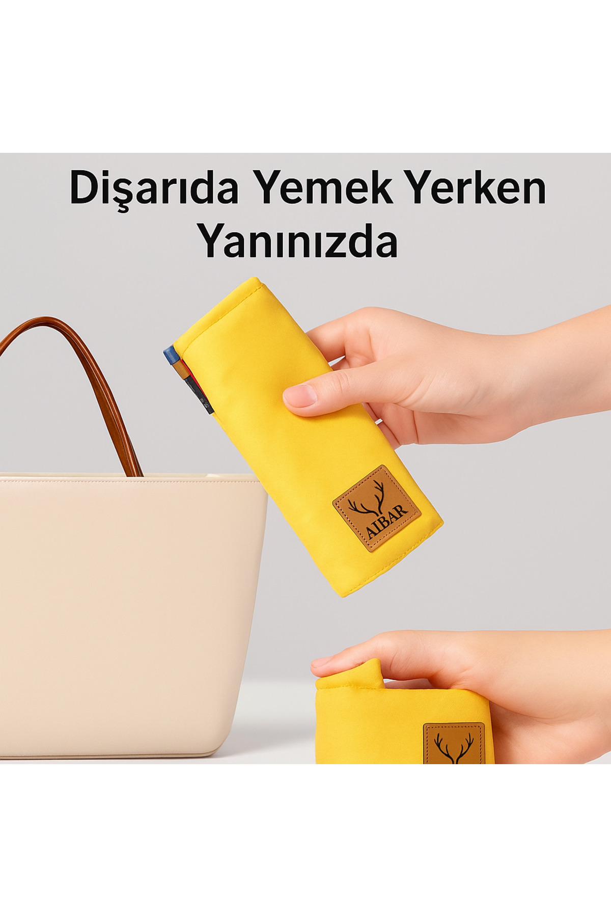 AİBAR Bez Mama Sandalyesi | Portatif Seyahat Bebek Ana Kucağı Yemek Oturağı ( TAŞIMA KESELİ ) fotoğrafı 2 (önizleme)
